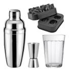 Kit Drink Completo Copo Coqueteleira Dosador Forma Gelo - Bw Boutique