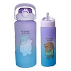 Kit Duas Garrafa Infantil Grande 2 Litros e 100ml E 630ml Para Criança Com Canudo Personalizada Alça Para Transporte