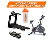 Kit duo cardio advanced plus Athletic Esteira + Spinning + Corda + Coqueteleira