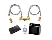 Kit Duplo Mangueira Gás 1,5mt Inox Regulado 2k Cooktop Forno