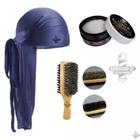 Kit Durag Trap Hip Hop Waves + Escova Javali Dupla + Creme