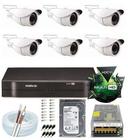 Kit Dvr 8 Canais Hd Intelbras 6 Câmeras 2 Mega Full Hd 1080p - Dvr Intelbrás