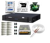 Kit Dvr 8 Canais Intelbras Full Hd + Cabo + fonte + Conectores C/Hd 500gb