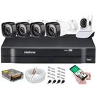 Kit Dvr Intelbras 4 Canais H.265 4 Câmeras Full Hd 1080p 20 Metros+1 Câmeras IP c/Audio Acesso Via DVR