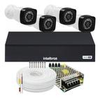 KIT DVR Intelbras 4 Canais MHDX + 4 câmeras Infravermelho AHD 720p Alta Resolução