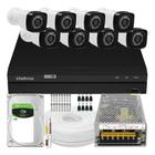 Kit Dvr Intelbras 8 Canais H.265 1tb 8 Câmeras Hd 20m