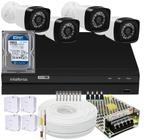 Kit dvr Intelbras 8 canais H.265 4 câmeras Full HD 20m C/Hd 250gb