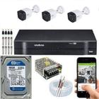 kit dvr intelbras com 03 cameras hd