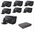 Kit DVR JL6008 + 7 câmeras AHD 9020 Black JLPROTEC
