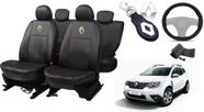 Kit e Jogo Capas de Couro Impermeável Renault Duster 2023 + Capa de Volante + Chaveiro