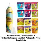 Kit Easy Drinks 12 Sachês Frutas + Espuma De Limão Siciliano