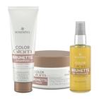 Kit Ecosmetics Color Glam Brunette Shampoo 250ml, Máscara 220ml, Oil Radiancecolor 60ml