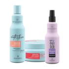 Kit Ecosmetics Nutrition Shampoo 500ml, Máscara Anti-idade 250ml, Texture Protetor térmico 250ml