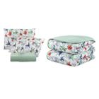 Kit Edredom Casal 04 Pçs Malha 100% Algodão Dupla Face