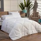 Kit Edredom CASAL PADRÃO 03 Peças Liso Florença Guipir Dupla Face com Fronhas - Tecido Percal Algodão 200 Fios Macio Conjunto Jogo Cama Cobertor Renda