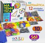 Kit Educativo Edulig Matemática Geometria -10 alunos - 12 atividades - Manual do Professor - 578 peças e conexões - crie novas atividades