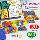 Kit Educativo Edulig Matemática Geometria -  20 alunos - 12 atividades. individuais ou grupo - manual do professor -  860 peças e conexões