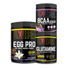 Kit Egg Pro 454g + BCAA Stack 250g + Glutamina 300g - Universal