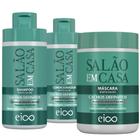 Kit Eico Salão em Casa Cachos Definidos 450ml+400ml+1kg