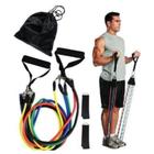 Kit Elásticos 11 Peças Exercícios Musculação Yoga Pilates - Geral