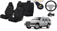 Kit Elegante Capas Tecido para Bancos Blazer 1995-2011 + Volante + Chaveiro GM