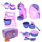 Kit Eletro Menina Brinquedo Cafeteria Batedeira Cozinha 17Pç