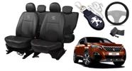 Kit Elite: Capas de Couro para Bancos Peugeot 3008 2011-2024 + Capa de Volante + Chaveiro