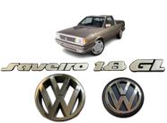 Kit emblema saveiro 1.8 gl vw mala cromado logo grade 91/94 - PARALELO