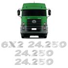 Kit Emblemas 24.250 6x2 Volkswagen Adesivo Cromado Resinado