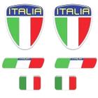 Kit Emblemas Adesivos Resinados Escudo Italia Lateral Grade Coluna Fiat Palio Siena Uno Strada Argo Cronos Mobi
