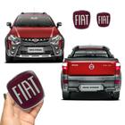 Kit Emblemas Da Maçaneta Fiat Strada Adesivo Resinado