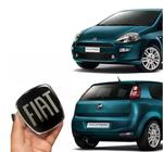 Kit Emblemas Fiat Black Piano Punto 2008/16 Adesivo Resinado