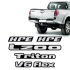 Kit Emblemas L200 Triton Hpe V6 Flex 2010 Adesivos Resinados