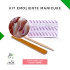 Kit emoliente 4x1 manicure (par de luvas, lixa, palito e creme) pacote com 20 unidades