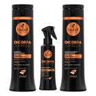 Kit Encorpa Cabelo Haskell Shampoo e Condicionador 300ml + Fluido Engrossador Protetor Térmico 120ml