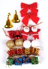 Kit Enfeites de Natal Completo Laço Papai Noel Presentes 20 Itens