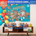 Kit Enfeites Painel Adesivo Patrulha Canina Personagens Decoração Festa de Aniversário Temática