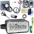 Kit Enfermagem Aparelho de Pressão Estetoscópio Aneroide Medidor Glicemia Completo Transparente Enfermagem Incoterm