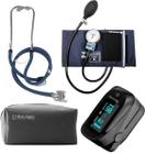Kit Enfermagem Com Esfigmo Esteto Duplo PAMED + Oxímetro + Case