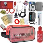 Kit Enfermagem Estetoscopio Multi Aparelho de Pressao Manual Completo Necessaire Transparente Estagio Premium