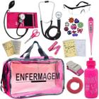 Kit Enfermagem Transparente Academico Aparelho Pressao Bolsa Estetocópio Multi PAMED