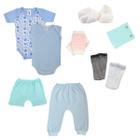 Kit Enxoval 9 Peças Roupas Bebe Menina Menino 100% algodão