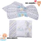 Kit enxoval toalha de banho de bebe soft e pano de boca c/3