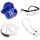 Kit epi segurança capacete + carneira + jugular + oculos - PLASTCOR