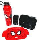 Kit Ergométrico Vip Escolar Garrafa + marmita C/compartimento Homem Aranha