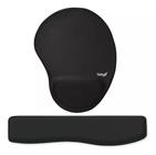 Kit Ergonômico Mouse Pad Apoio De Pulso Para Teclado Preto