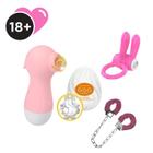 Kit Erotico Casal Sexy Shop com Sugador Vibrador de Clitoris Egg Algema Pelucia Anel Peniano 4 Produtos Prazer Masturba - Ds Sale Fast