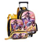 Kit Escola Gamer Jogo Battle Royale Free Fire Mochila + Lancheira + Estojo Lançamento Volta As Aulas