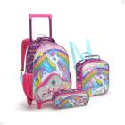 Kit Escola Mochila Rodinha Lancheira Estojo Menina Unicornio