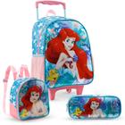 Kit Escolar Ariel Disney Mochila Rodinhas Lancheira Estojo